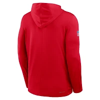Men's Nike Red Kansas City Chiefs Big & Tall Sideline Dri-FIT Long Sleeve Hoodie T-Shirt