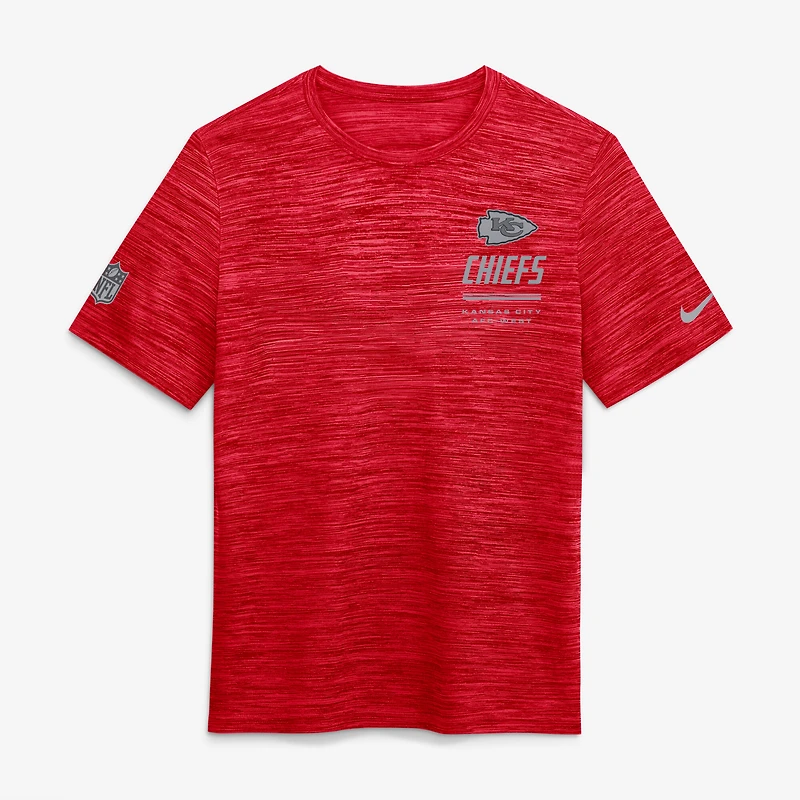 T-shirt Nike rouge Kansas City Chiefs pour homme, grandes tailles, technologie Dri-FIT Sideline Velocity