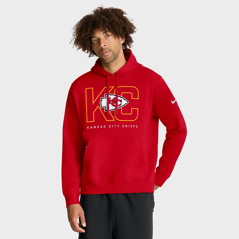Sweat à capuche Nike rouge Kansas City Chiefs Busted Play Club Fleece pour homme