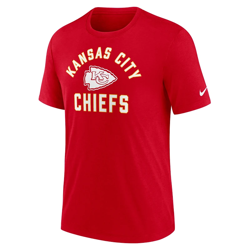 T-shirt Nike rouge tri-blend pour homme des Kansas City Chiefs