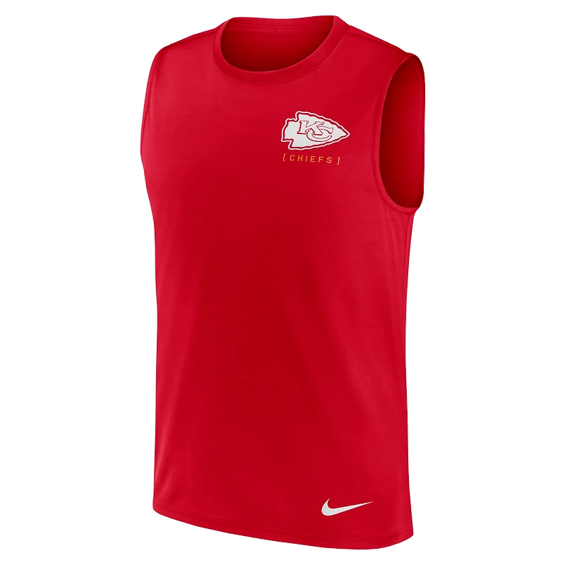 Men's Nike Red Kansas City Chiefs Large Logo Dri-FIT Muscle Tank Top