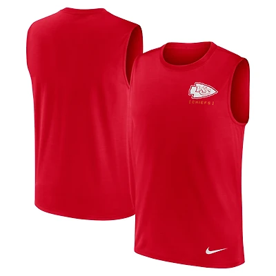 Men's Nike Red Kansas City Chiefs Large Logo Performance Muscle Tank Top