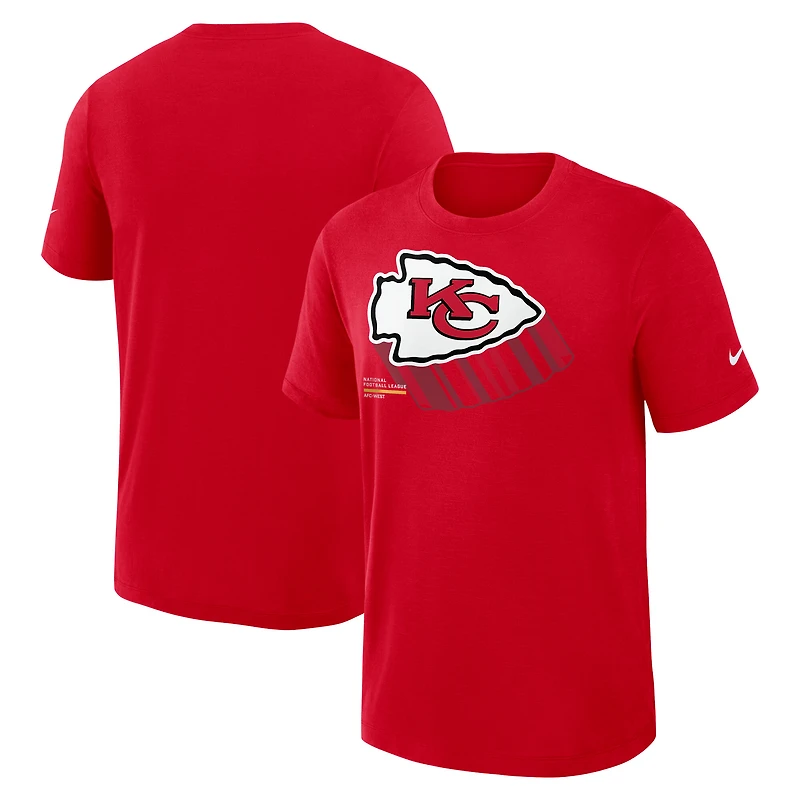 Men's Nike Red Kansas City Chiefs Left End Run Slub Dri-FIT T-Shirt