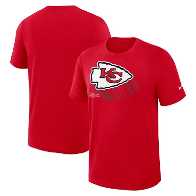 Men's Nike Red Kansas City Chiefs Left End Run Slub Dri-FIT T-Shirt