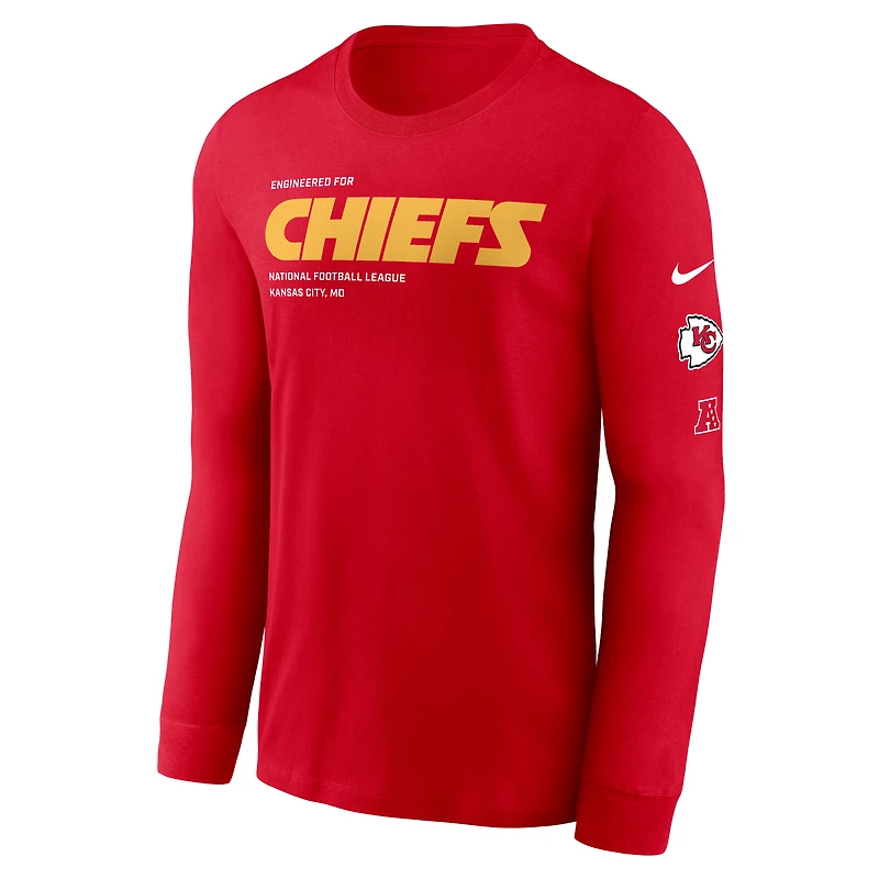 T-shirt à manches longues Nike rouge Kansas City Chiefs Play to Win Essential pour homme
