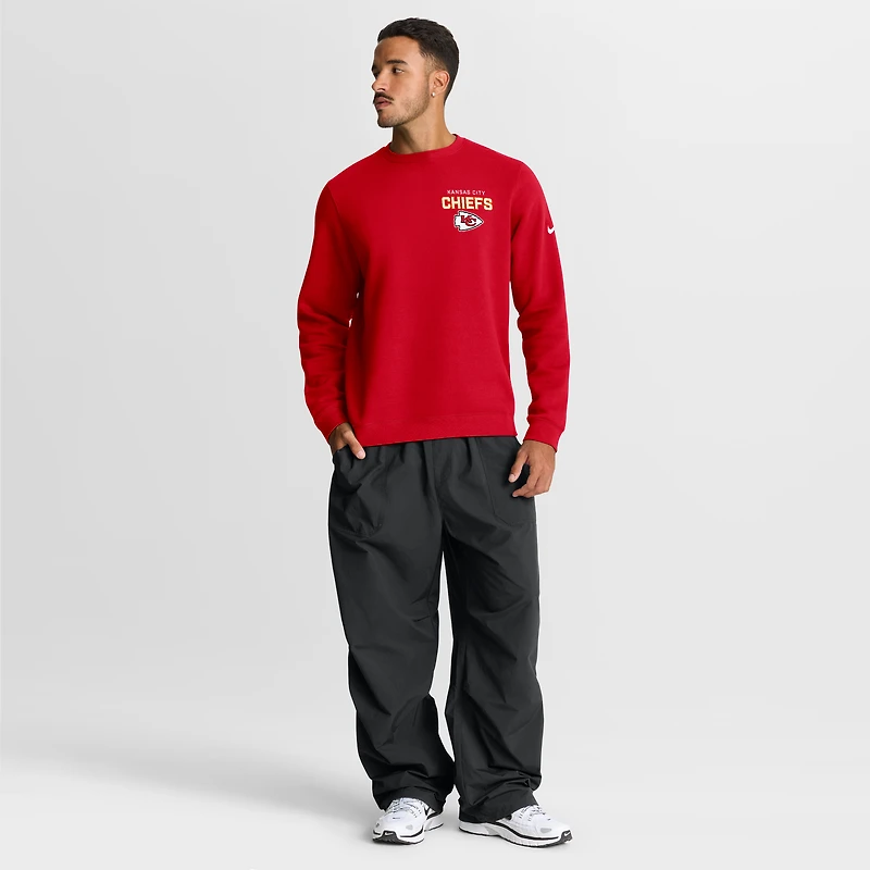Sweat-shirt Nike rouge Kansas City Chiefs Primetime Club Fleece pour homme