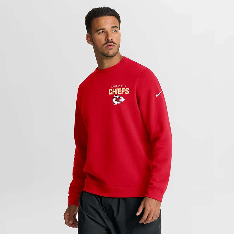 Sweat-shirt Nike rouge Kansas City Chiefs Primetime Club Fleece pour homme
