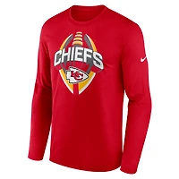 T-shirt Nike rouge à manches longues pour homme Kansas City Chiefs Primetime Legend Icon Performance