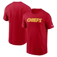 T-shirt Nike rouge Kansas City Chiefs Primetime Wordmark Essential pour homme