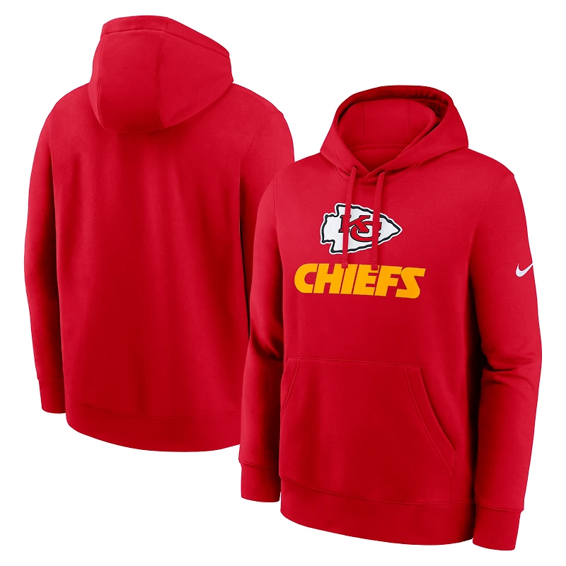 Men's Nike Red Kansas City Chiefs Rewind Club Pullover Hoodie