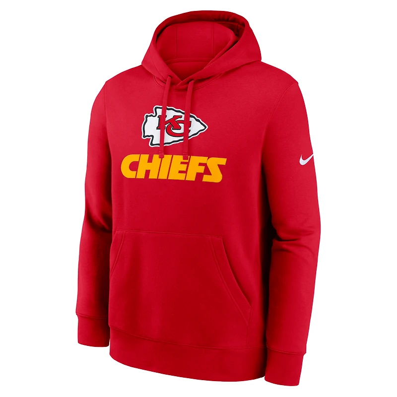 Men's Nike Red Kansas City Chiefs Rewind Club Pullover Hoodie