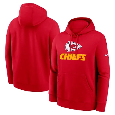 Men's Nike Red Kansas City Chiefs Rewind Club Pullover Hoodie