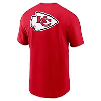 T-shirt Nike rouge Kansas City Chiefs Rewind pour homme, coupe avant et arrière, essentiel