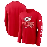 T-shirt Nike rouge à manches longues Kansas City Chiefs Rewind pour homme