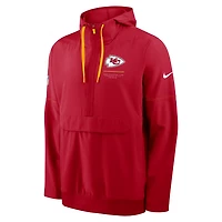 Veste anorak à demi-zip et capuche Nike rouge Kansas City Chiefs pour homme