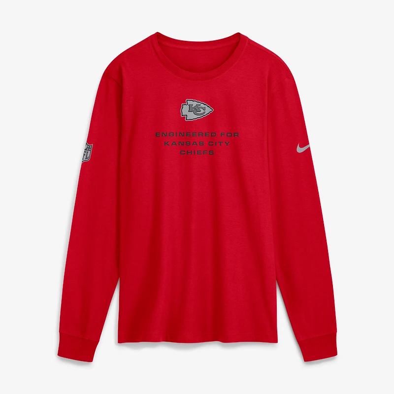 Men's Nike Red Kansas City Chiefs Sideline Bold Arch Star Dri-FIT Long Sleeve T-Shirt