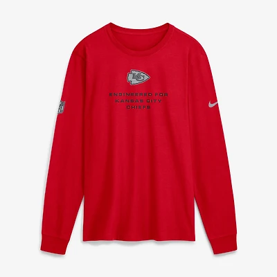 T-shirt à manches longues Nike Dri-FIT rouge Kansas City Chiefs Sideline Bold Arch Star pour homme