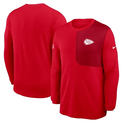 Men's Nike Red Kansas City Chiefs Sideline Coach UV Dri-FIT Long Sleeve Shirt