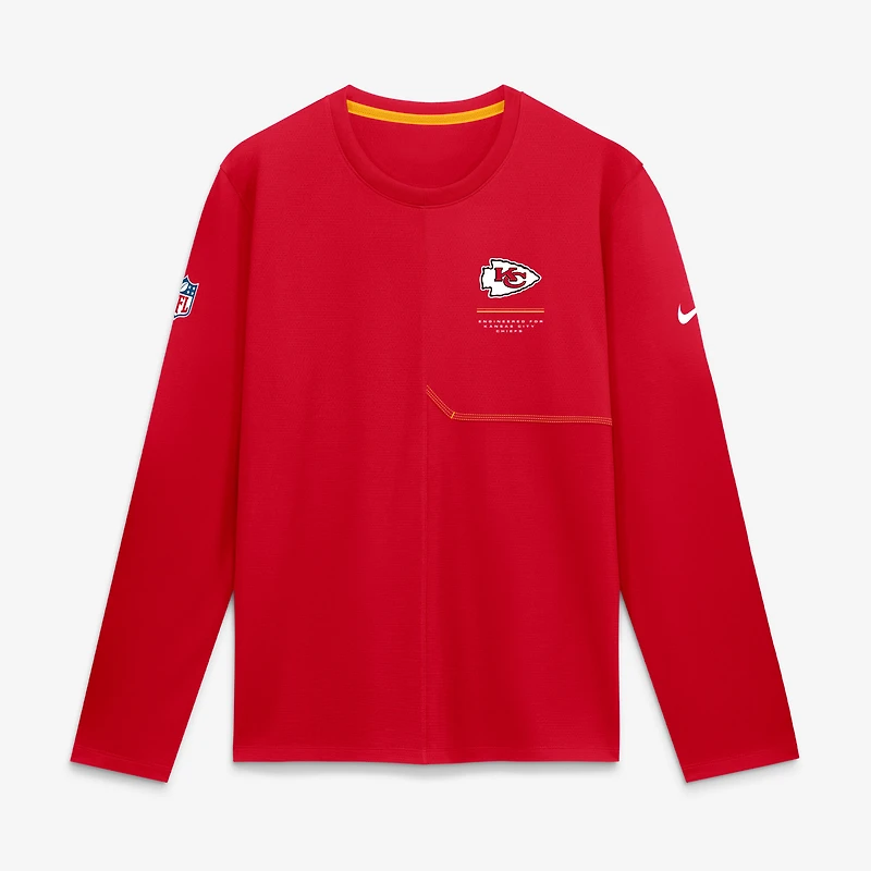 Men's Nike  White Kansas City Chiefs Sideline Coaches UV Dri-FIT Long Sleeve Shirt