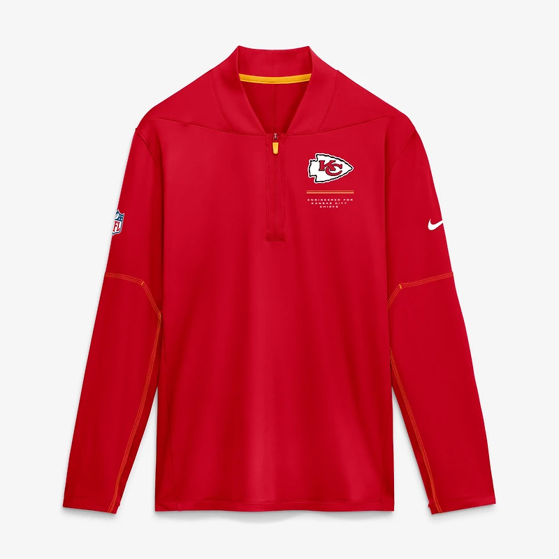 Men's Nike Red Kansas City Chiefs Sideline Dri-FIT Half-Zip Pullover