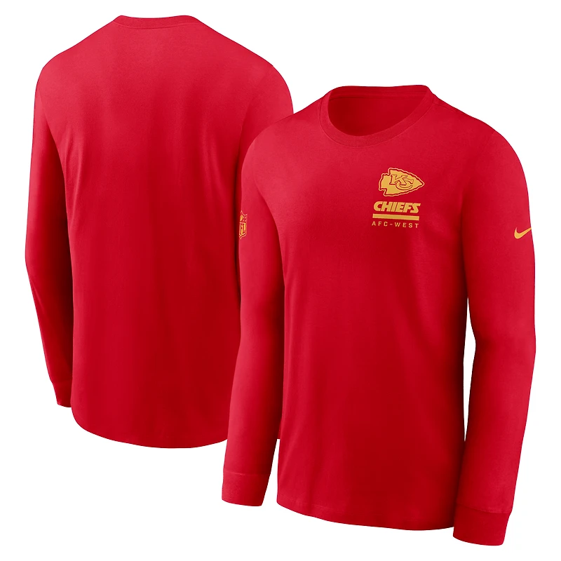 Men's Nike Kansas City Chiefs Sideline Dri-FIT Long Sleeve T-Shirt