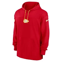 Sweat à capuche Nike pour hommes, rouge, Kansas City Chiefs Sideline Jersey Performance, pull