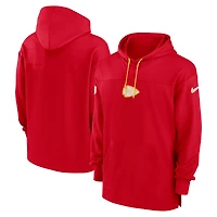 Sweat à capuche Nike pour hommes, rouge, Kansas City Chiefs Sideline Jersey Performance, pull