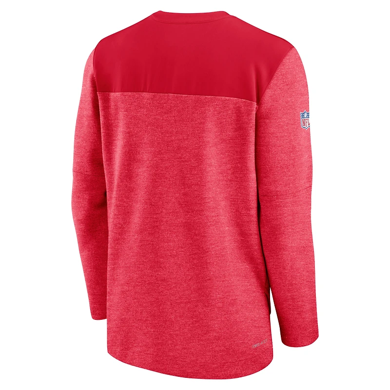 Men's Nike Red Kansas City Chiefs Sideline Lockup Performance Quarter-Zip Top