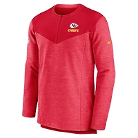Haut pour homme Nike Kansas City Chiefs Sideline Lockup Performance - Rouge à fermeture glissière d'un quart