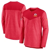 Haut pour homme Nike Kansas City Chiefs Sideline Lockup Performance - Rouge à fermeture glissière d'un quart