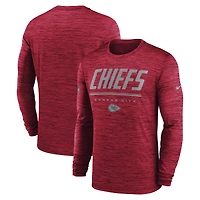 T-shirt à manches longues Nike rouge Kansas City Chiefs Sideline Offensive Transition Velocity Dri-FIT pour homme