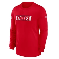 Men's Nike Red Kansas City Chiefs Sideline Player Performance Long Sleeve T-Shirt