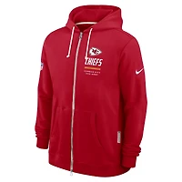 Sweat à capuche zippé Nike rouge Kansas City Chiefs Sideline Standard Issue Dri-FIT pour homme