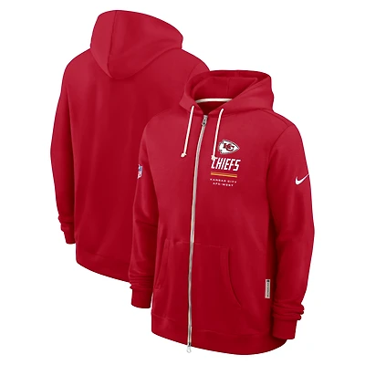 Sweat à capuche zippé Nike rouge Kansas City Chiefs Sideline Standard Issue Dri-FIT pour homme