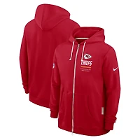 Sweat à capuche zippé Nike rouge Kansas City Chiefs Sideline Standard Issue Dri-FIT pour homme