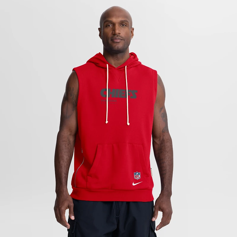 Men's Nike Red Kansas City Chiefs Sideline Standard Issue Dri-FIT Sleeveless Hoodie