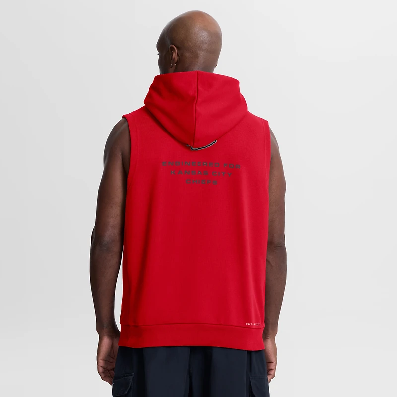 Men's Nike Red Kansas City Chiefs Sideline Standard Issue Dri-FIT Sleeveless Hoodie
