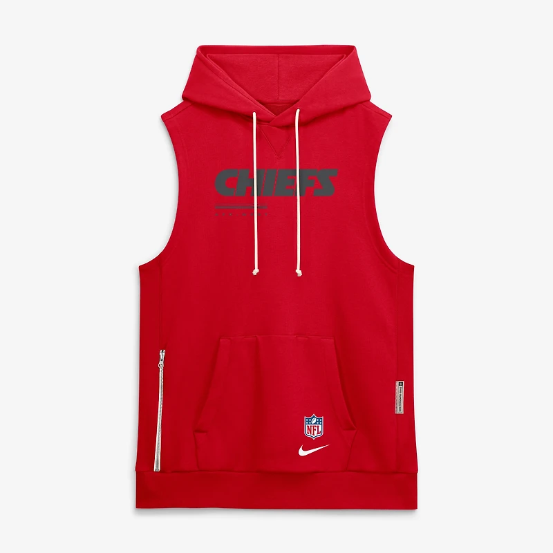 Men's Nike Red Kansas City Chiefs Sideline Standard Issue Dri-FIT Sleeveless Hoodie