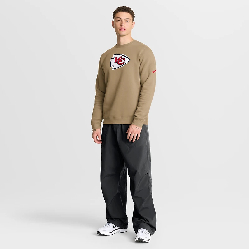 Men's Nike Tan Kansas City Chiefs Swing Pass Rewind Club Pullover Sweatshirt