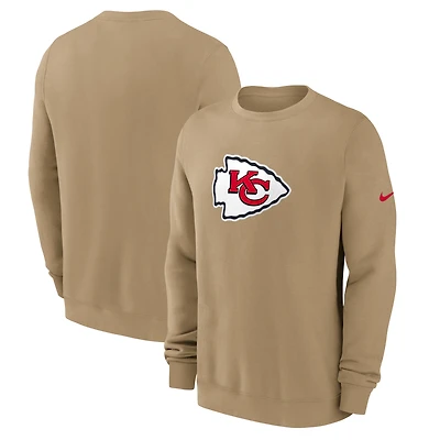 Men's Nike Tan Kansas City Chiefs Swing Pass Rewind Club Pullover Sweatshirt