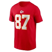 T-shirt Nike Travis Kelce rouge avec nom et numéro de joueur des Chiefs Kansas City pour hommes