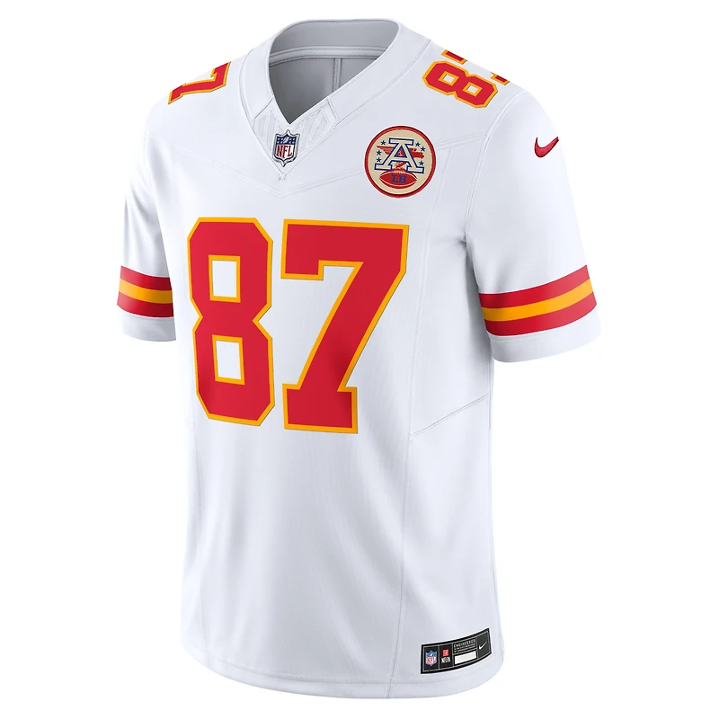 Nike Travis Kelce pour homme Blanc Kansas City Chiefs Vapor F.U.S.E. Maillot limité