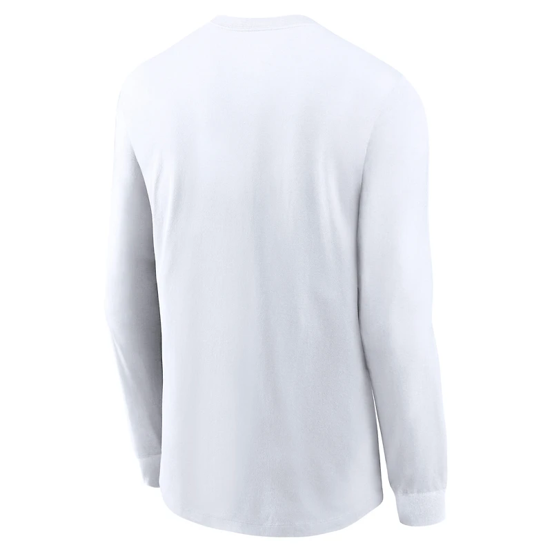 T-shirt à manches longues Nike blanc pour homme Kansas City Chiefs 2024 AFC West Division Champions Locker Room Trophy Collection