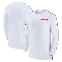 T-shirt à manches longues Nike Kansas City Chiefs Sideline Coach UV Performance pour homme, blanc