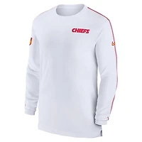T-shirt à manches longues Nike Kansas City Chiefs Sideline Coach UV Performance pour homme, blanc
