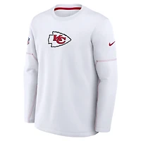 Men's Nike White Kansas City Chiefs Sideline Coaches Midweight Therma-FIT Sweatshirt