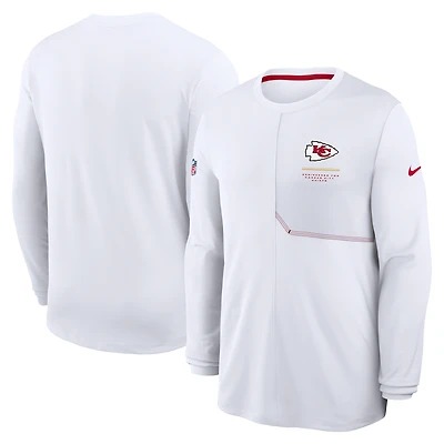 Men's Nike  Red Kansas City Chiefs Sideline Coaches UV Dri-FIT Long Sleeve Shirt