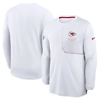 Men's Nike  Red Kansas City Chiefs Sideline Coaches UV Dri-FIT Long Sleeve Shirt