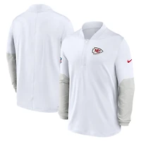 Men's Nike White Kansas City Chiefs Sideline Dri-FIT Half-Zip Pullover
