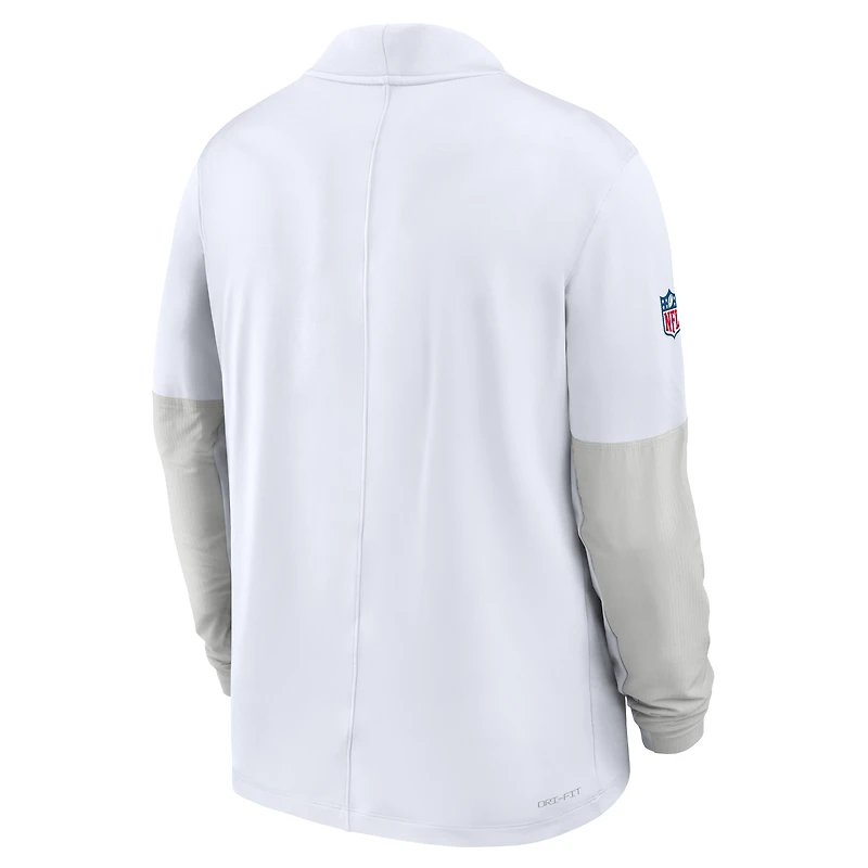 Pull Nike blanc à demi-zip pour homme Kansas City Chiefs Sideline Dri-FIT